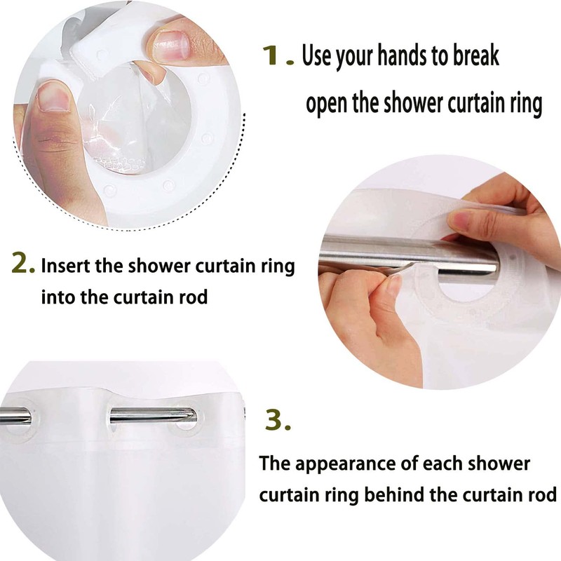 No Hooks Needed Waterproof Shower Curtain Liner PEVA 71" x