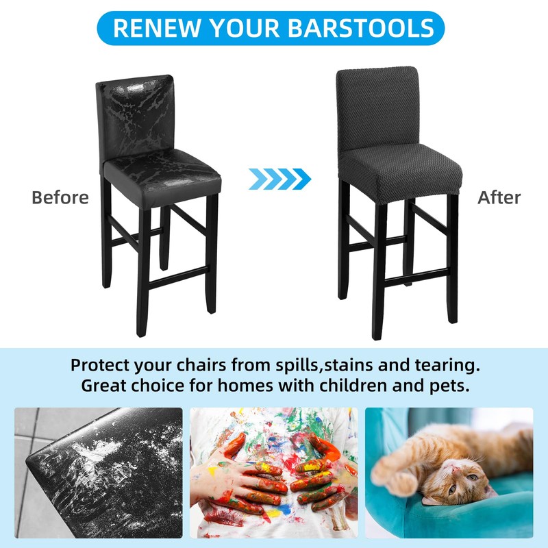 YISUN Waterproof Bar Stool Covers, Stretch Bar Stool Cover with