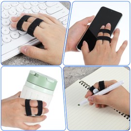 Tyqour 10 Pack Hook and Loop Finger Wrap, Washable and Reusable Buddy Straps for Fingers, Buddy Tape Finger Straps, Finger Buddy Straps for Injured Finger Support (Black)