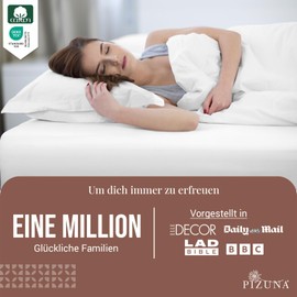 Pizuna 400 Cotton Fitted Sheet 110 x 200 - 120 x 200 cm White, 100% Long Cotton Bedding, Soft Mako Satin Fabric for Mattress Heights up to 40 cm (100% Cotton Bed Sheet)