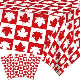 3Pcs Happy Canada Day Tablecloths, 51x87 Inch Maple Leaf Table Cover for 1st of July National Day Party Decorations, Canada Flag Patriotic Tablecloth for School Events, Sports, Outdoor Celebrations