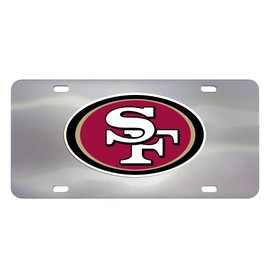 FANMATS 27378 San Francisco 49ers Stainless Steel Front License Plate with Large 3D Molded Team Metal Emblem