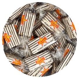 Peanut Butter Bars Candy, 2 Pound Bulk Bag(Approx. 140 Bars) Individually Wrapped Candy, Peanut Butter Logs