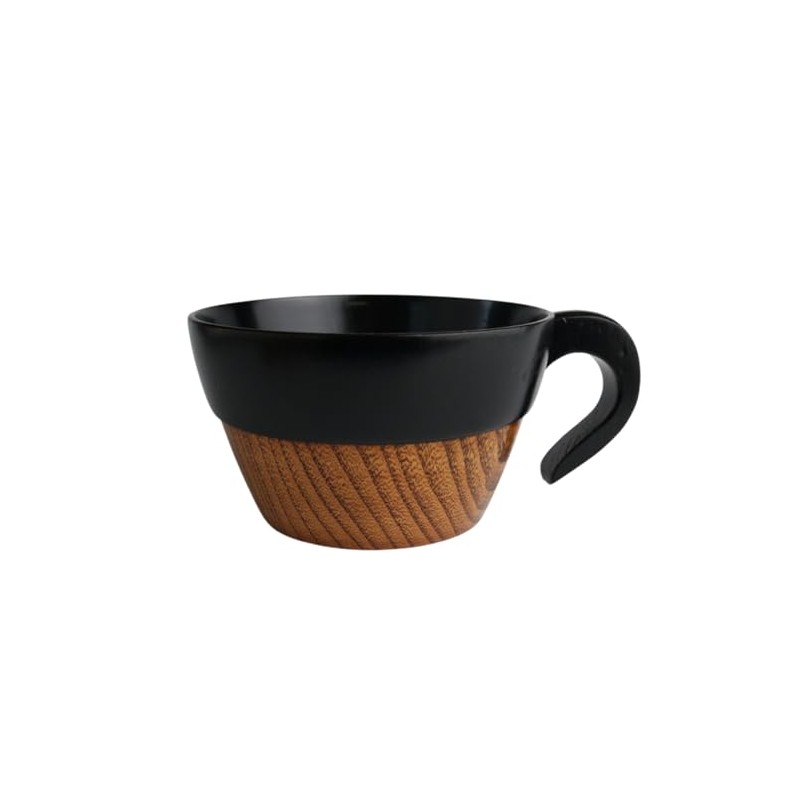 J-kitchens Outdoor My Stacking Soup Cup, Black, Wooden, Φ4.5 x