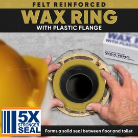 Extra Thick Toilet Wax Ring Gasket with Flange for Toilet Bowl Waste Lines, Gas, Odor, and Watertight Seal (Without Brass Bolts)