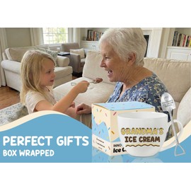 InnoBeta Grandma Ice Cream Gifts from Grandkids, Mothers Day Grandma's Gift Ice Cream Bowl Scoop Shovel Spoon Set