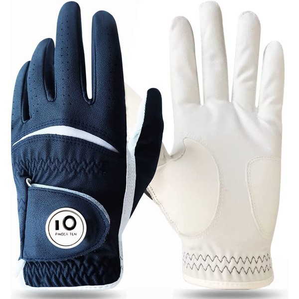FINGER TEN Golf Gloves Men's Golf Gloves Left Right Leather