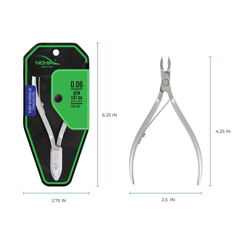 NGHIA Cuticle Nipper - D-06 JAW 16 | Stainless Steel
