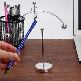 ThinkTop Weightlifter Kinetic Art Balance Steel Balance Physics Eduecational Decoration for Home Office Desk (Silver)