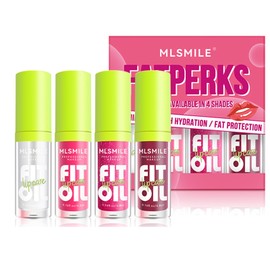 Lip Gloss,4Pcs Plumping Lip Oil, High Shine,Crystal Jelly Lipsticks, 12 Hours Hydrating, Non-Sticky, Tinted Lip Oil Lip Tint