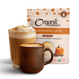Organic Traditions Pumpkin Spice Latte Instant Coffee Dairy Free PSL Pumpkin Spice Coffee Blend 150g/5.3oz Bag