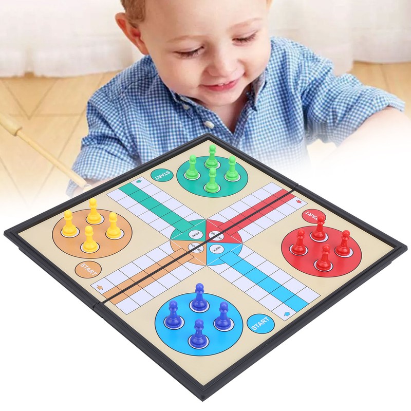 Plastic Magnetism Aeroplane Chess Board Games Toy Set with Foldable