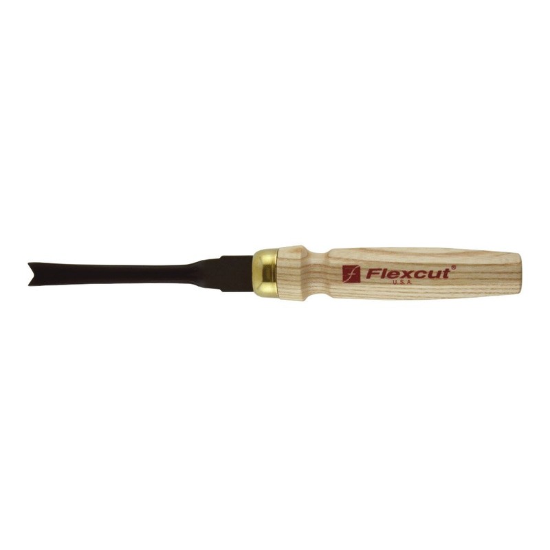 Flexcut Mallet V-Tool, Straight Gouge Chisel, 60 Degrees, 1/2 Inch