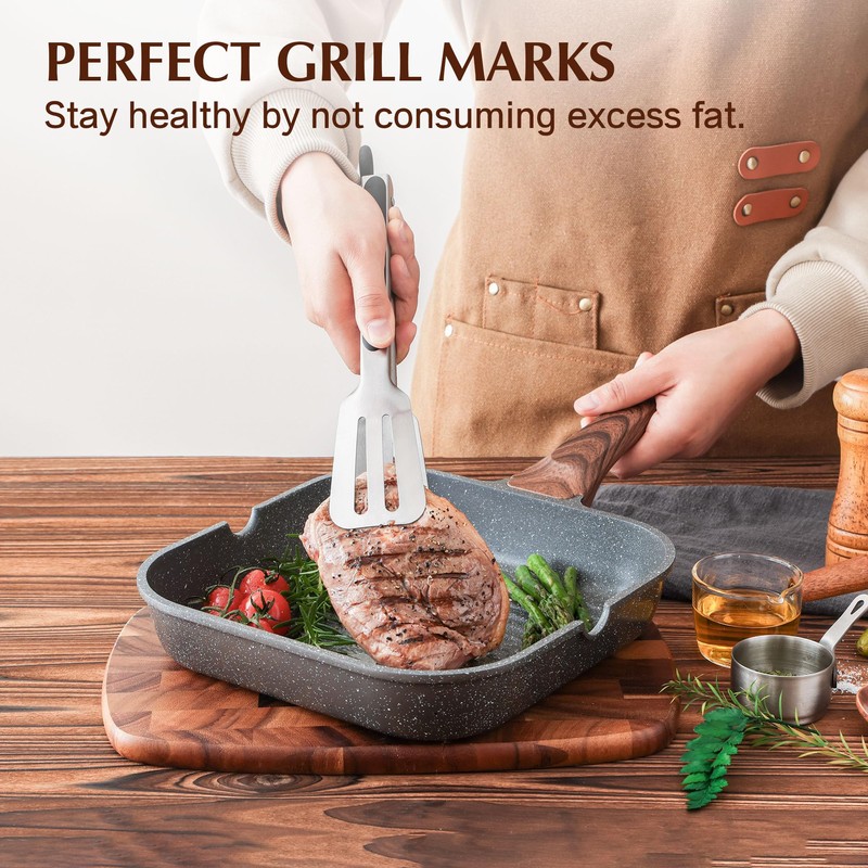 SENSARTE Nonstick Grill Pan for Stove Tops, Versatile Griddle with