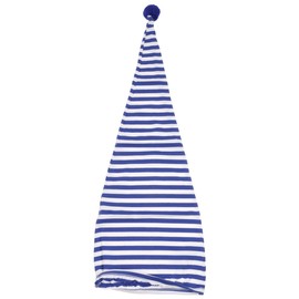 Hutshopping Cotton Knitted Hat, Nightcap, Dwarf Hat, Oversized, blue white