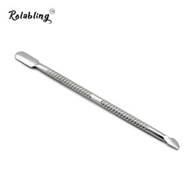 Rolabling Nail Cuticle Pusher and Spoon Cleaner Professional Stainless Steel Double Ended Cuticle Remover Nail Cutter Manicure Pedicure Nail Care Tool (size-1)