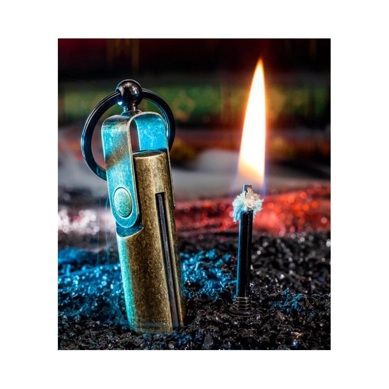 Jobon Waterproof match striker lighter key chain,Survival Tool Oil Flame