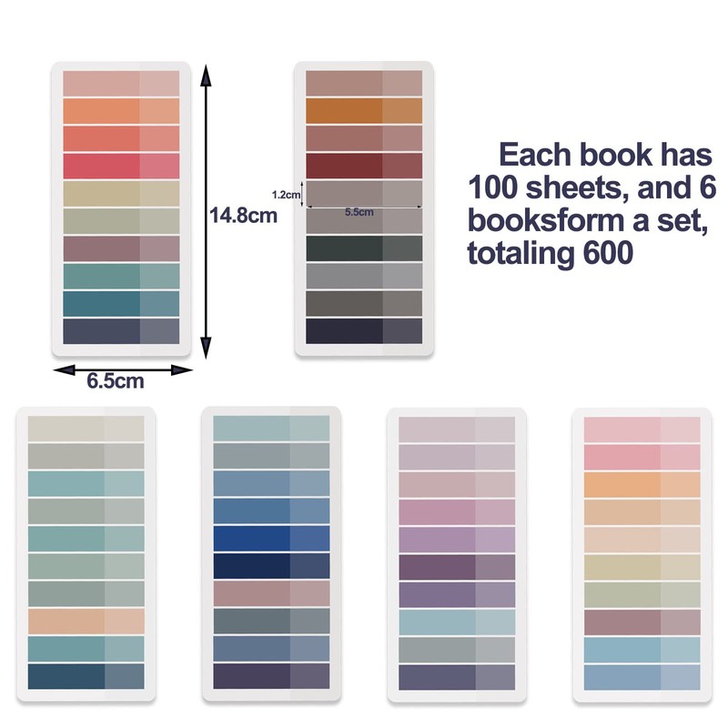 600Pcs Book Tabs,Sticky Tabs,Tabs for Annotating Books,Annotation Tabs,Book Tabs Aesthetic,Sticky