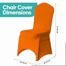 Trimming Shop Chair Cover Spandex Polyester Stretch Fabric Dining Slipcovers Washable & Removable Protective Wedding Chair Cover for Wedding Banquets Ceremony & Hotel Dinner (Orange, Pack of 6)