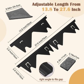 2 Pack Stainless Steel Stove Gap Covers Silver, Windspeed Stove Counter Gap Cover for Stove Gap Filler Gap Covers Between Stove and Counter Edge Gap Cover Length 13.8" to 27.6"