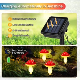 Kyduu Pack of 8 Mushroom Solar Lights for Outdoor Garden, Garden Light, Waterproof Path Light, Solar Lights, Garden Decoration for Outdoors, Garden Decoration, Solar Lights for Outdoors, Solar