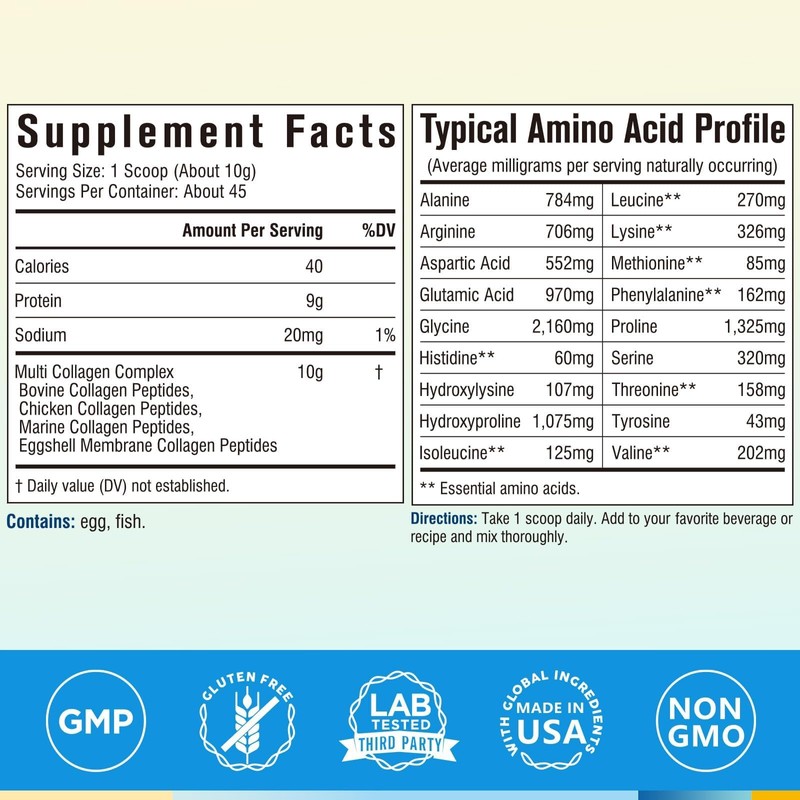 Terranics Multi Collagen Peptides Powder, Type I II III V