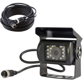 12V-24V 4Pin Bus Truck Trailer Heavy Duty 18 IR LEDs Night Vision Waterproof Reversing Backup Rear View Camera with 15M 4Pin Cable
