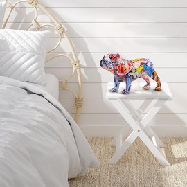 Escultura de Bulldog Grafiti en Color, Estatua de Bulldog Británico Francés de Arte Grafiti en Pie, Decoración de Moda de Perro en Resina con Tecnología de Color (C)