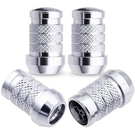 MEAJOO 4PCS Skull Car Tire Valve Stem Caps, Air Caps Cover, Aluminum Alloy Corrosion Resistant Airtight Dust Proof Covers fits Cars, Trucks, Bikes, Motorcycles, Bicycles Tire Caps(Silver)