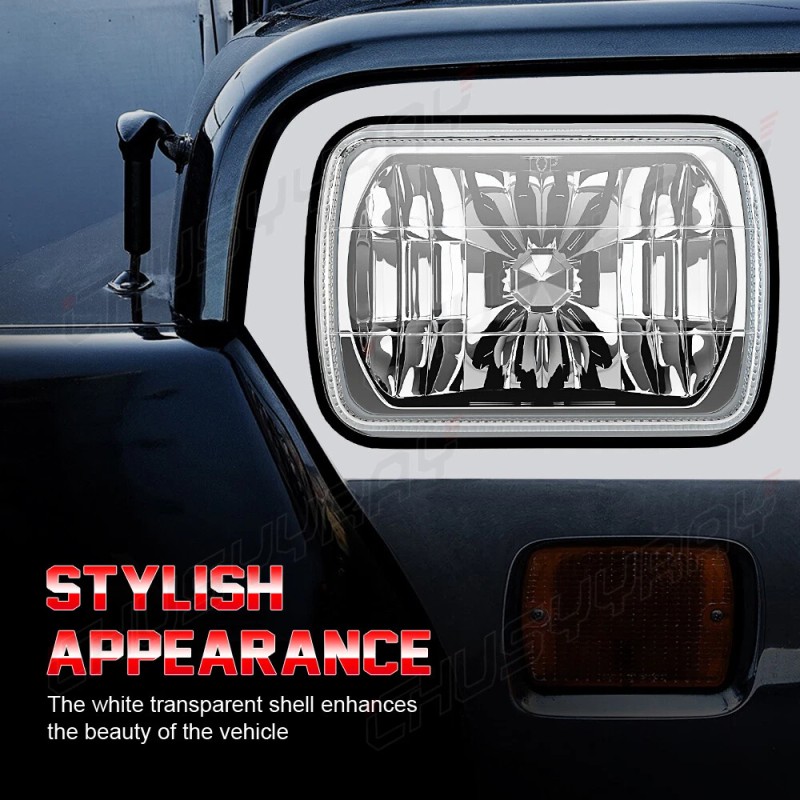 CHUSYYRAY For Ford E150 E250 E350 Pair 7x6" LED Headlight