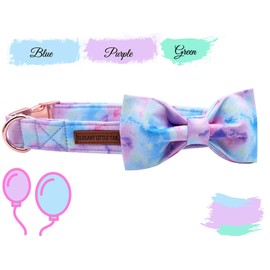 Elegant little tail Dog Collar, Soft Bow Tie Dog Collar, Adjustable Colourful Dog Collar with Bow Pet Collar Gift for Medium Female or Male Dogs