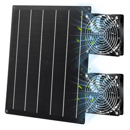 Hcirtnawi Solar Fan for Chicken Coop, 20W Solar Powered Fans with Dual IP65 Waterproof Fans for Outside solar panel kit