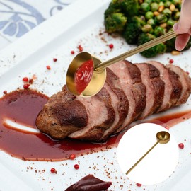 MAGICLULU Stainless Steel Soup Spoon with Long Handle Ergonomic Ladle Spoon for Serving Hot Soup and Oil Kitchen Cooking Utensil for Dining and Food Preparation 10.35 Inch Steel Ladle