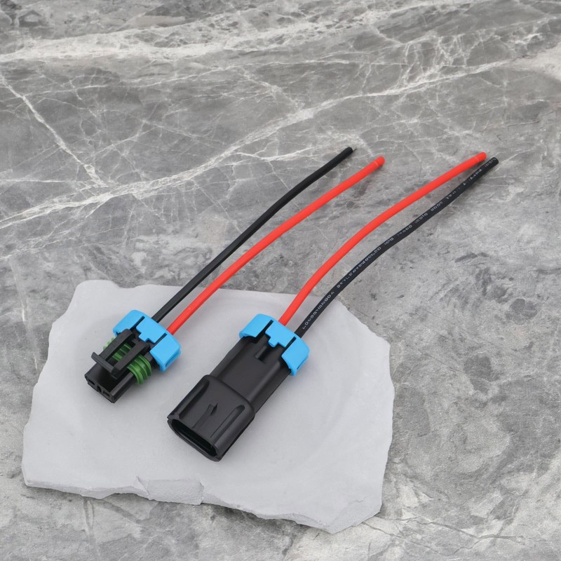 Micro Traders 4PCS 2-Pin Car Fan Plug Wiring Harness Male