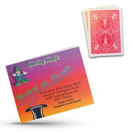 Ted's Sterling Magic Precision Red Rider Back Bicycle Svengali Deck with Instructions for 100+ Tricks (Ace of Hearts)