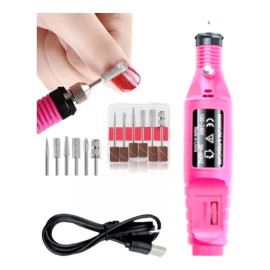Nova Pulidor Drill Para Uñas Estudiantil Esmeril Usb + 6 Puntas