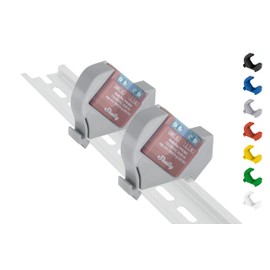 Shelly-MINI Mini DIN Rail Mount / Adaptor DIN Rail Bracket (35 mm) Set of 2 Grey (Prime))
