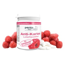 PentaSense® - Xylitol Anti Caries Lozenges with Raspberry Flavour Against Plaque and Acid Help Preserve Enamel - Pack of 30