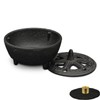 Cast Iron Incense Burner with Holder and Fireproof Cotton -