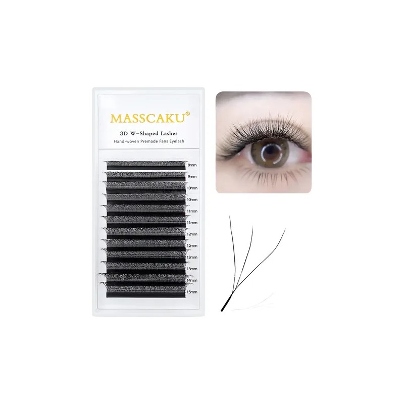 Extensiones De Pestañas Masscaku W Mix 3d 4d Matte