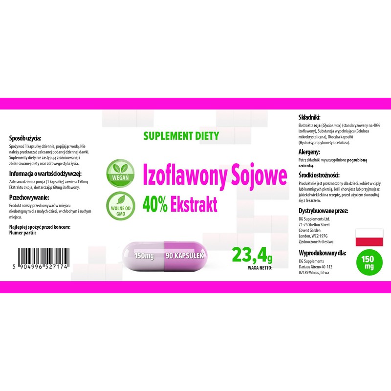 SOYA Isoflavones 40% 90 Vegan Capsules, 3rd Party Lab Tested,