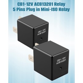 CB1-12V 40A Relay Fit for Automotive Battery Motors, Air Compressors, ABS, EPS, Multi-Way Support Relays, 5Pins, 2PCS