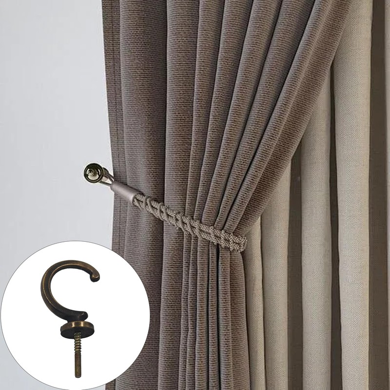 pson 4Pcs Curtain Holdbacks, Wall Mounted Zinc Alloy Drapery Tieback