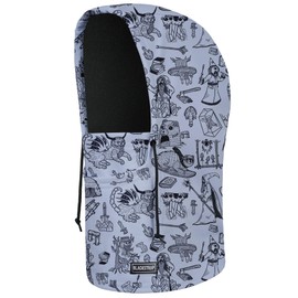 BLACKSTRAP Camber Hood Therma Dual Layer Adjustable Balaclava Ski Mask, Over or Under Helmet Compatible, Adult Unisex, One Size Fits All, [Michael Hsiung-Wizardry]