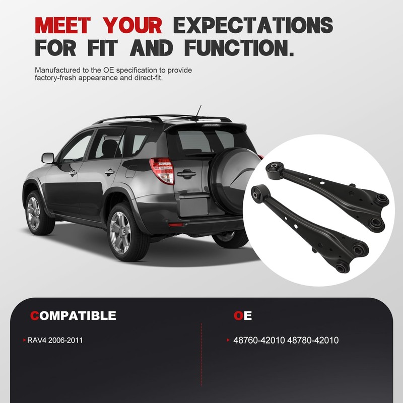2Pcs Trailing Control Arms with Bushing for RAV4 2006-2011 48760-42010