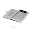 Stephanie Imports Slim Silver Rectangular Business Card Holder Oval Engraveable