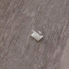 Ribbon End Bracelet Ends Clasp Clamp Plates Crimps Clamp End for DIY Jewellery Accessories 8 mm Pack of 100 (Silver)