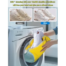 Sksshion 2pcs Shoes Washing Machine Bag Reusable Laundry Shoe Bag for Washer and Dryer Yellow Blue