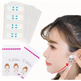 Forahome Small Face Tape, 80 Pieces, Lift Up Face, Nasolabial Line, Face-Up Tape, Instant Small Face, Thin and Transparent, Inconspicuous, Prevents Slimming, Sagging, Wrinkles, Easy to Use, For Job Hunting, Dating, Parties, Cospre (Transparent)