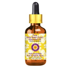Deve Herbes Pure Holy Basil Essential Oil (Ocimum Sanctum) Steam Distilled 30ml (1 oz)